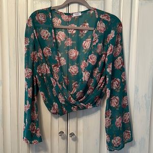 Floral Wrap Crop Top